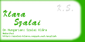 klara szalai business card