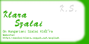 klara szalai business card